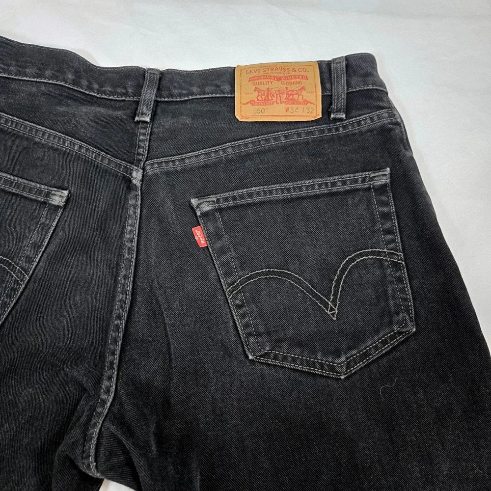 Vintage Levis 550‎ Jeans Mens 35x30 Faded Black Skater Grunge Made in Canada